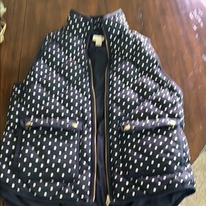Navy Polka Dot Quilted Vest